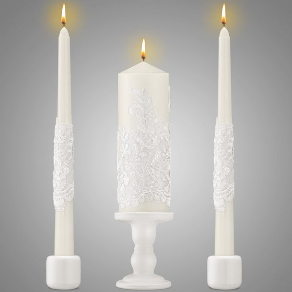 White Ceramic Unity Candle Holder