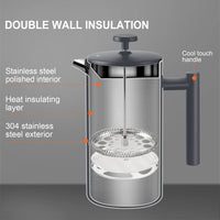 Grey Steel French Press