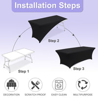Black Stretch Table Covers (Set of 2)
