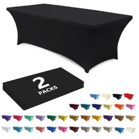Black Stretch Table Covers (Set of 2)