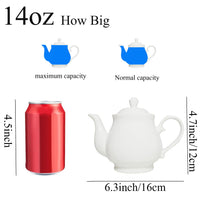 White Porcelain Teapot (Set of 4)