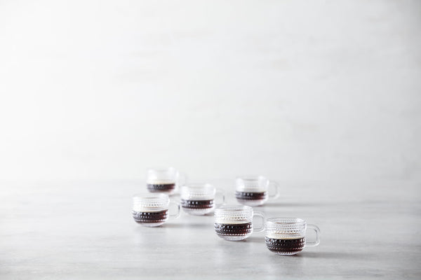 Clear Glass Espresso Cups (Set of 6)
