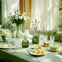 Green Glass Bud Vases (Set of 12)