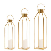 Gold Farmhouse Lanterns (Set of 3)