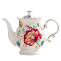 Blue & Red Ceramic Teapot