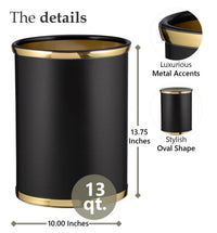 Black & Brass Waste Basket