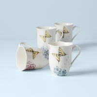 Butterfly Meadow Hydrangea Mugs (Set of 4)