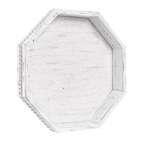 Retro White Beaded Wood Tray