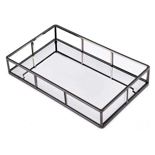 Smoky Black Mirror Tray
