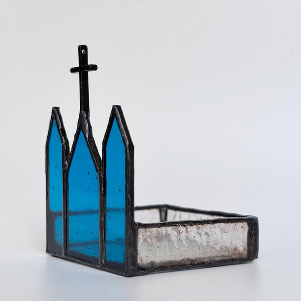 Stained Glass Church Candle Holder