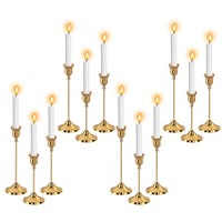 Gold Taper Candle Holders (Set of 12)