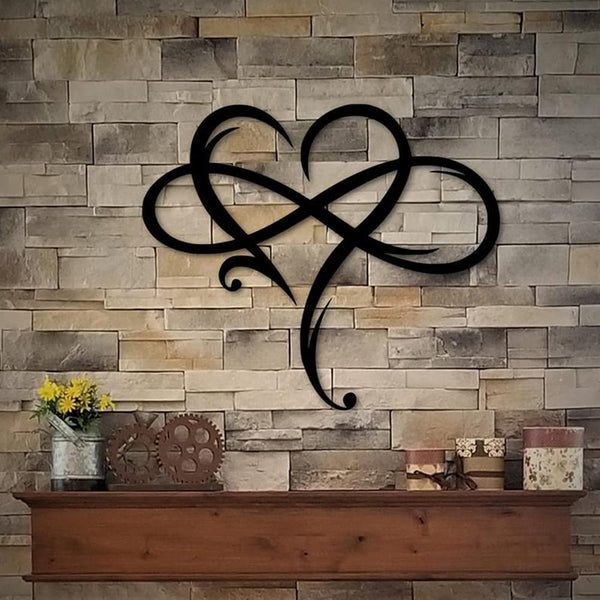 Black Infinity Heart Wall Art
