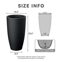 Black Concrete Planters (Set of 2)