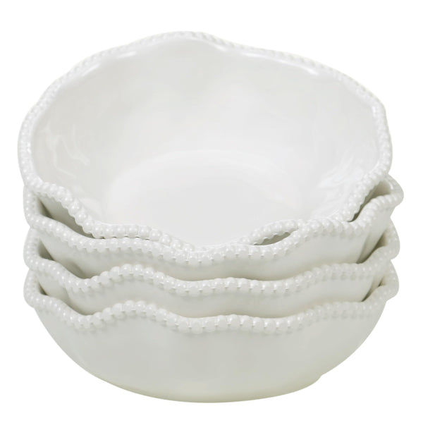 Cream Beaded All-Purpose Bowls (Set of 4)
