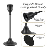Black Metal Taper Holders (Set of 12)