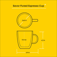 Ribbed Glass Coffee Mugs (Set of 2)