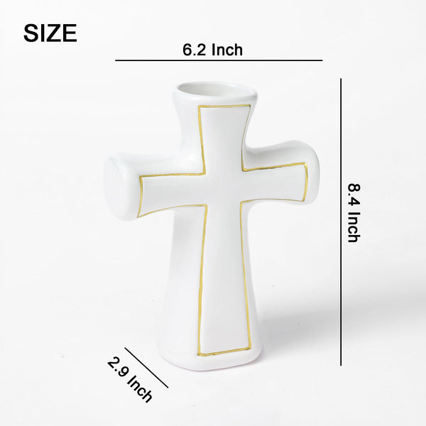 White Ceramic Cross Vase
