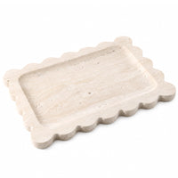 Travertine Scalloped Vanity Tray
