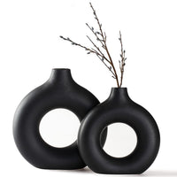 Black Ceramic Pampas Vase (Set of 2)