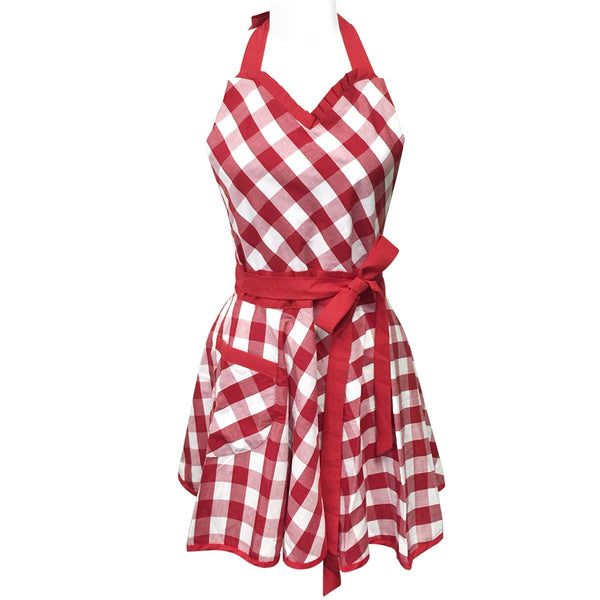 Red Gingham Hostess Apron