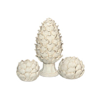 White Ceramic Artichoke Decor (Set of 3)