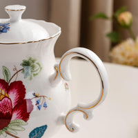 Blue & Red Ceramic Teapot