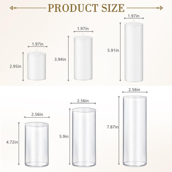 Ivory Pillar Candles & Glass Holders