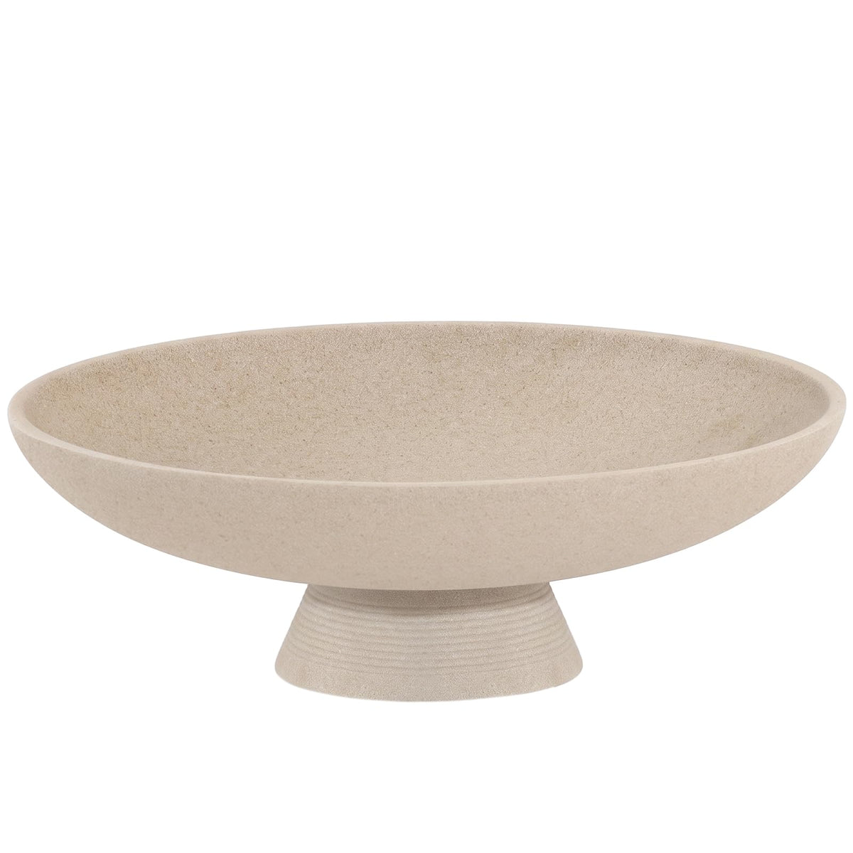 Beige Striped Fruit Bowl