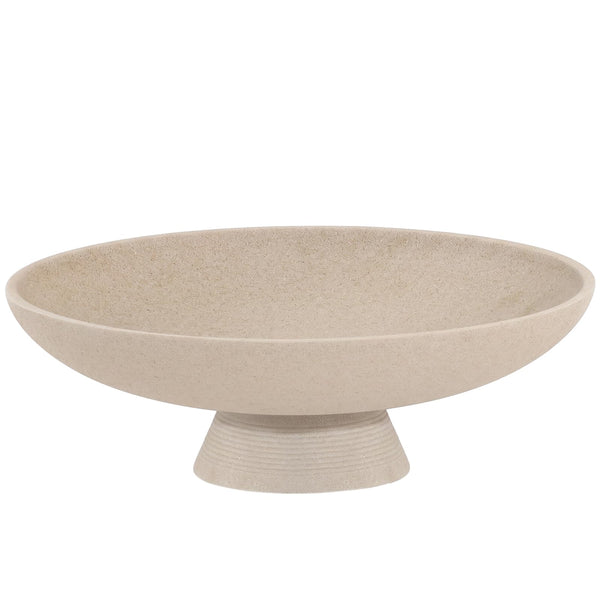 Beige Striped Fruit Bowl