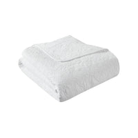 White Damask Quilted Throw