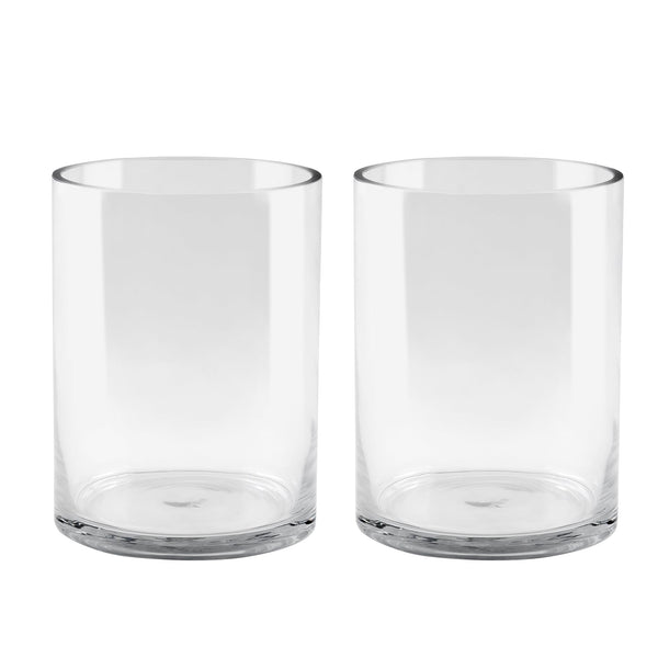 Clear Glass Hurricane Candle Holder (Set of 2)