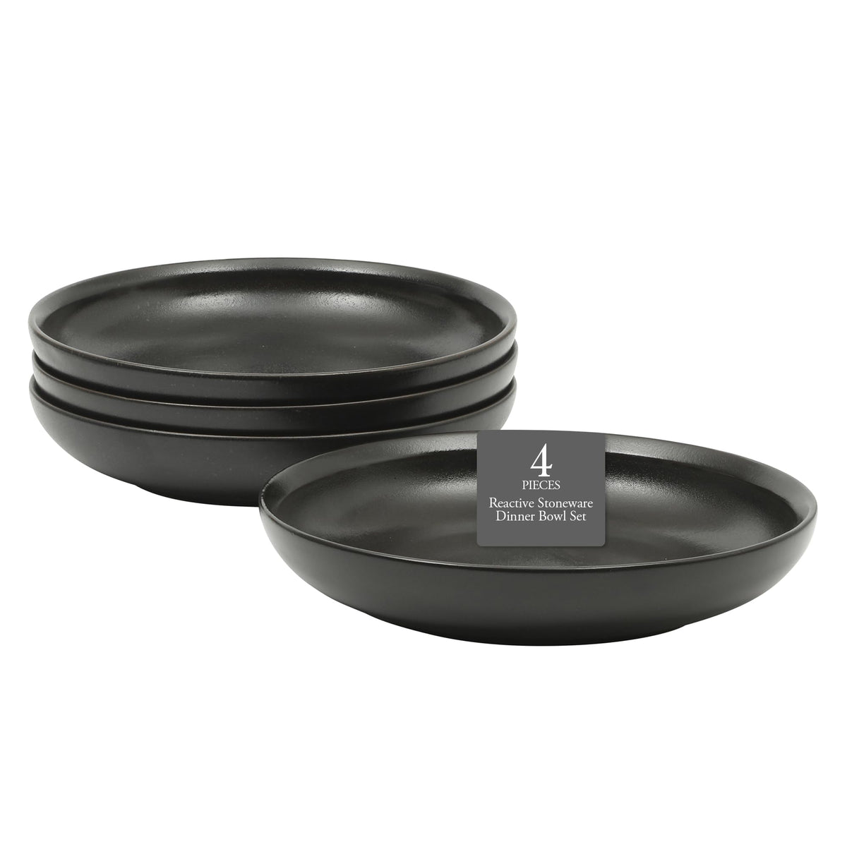 Black Glaze Pasta Bowls (Set of 4)