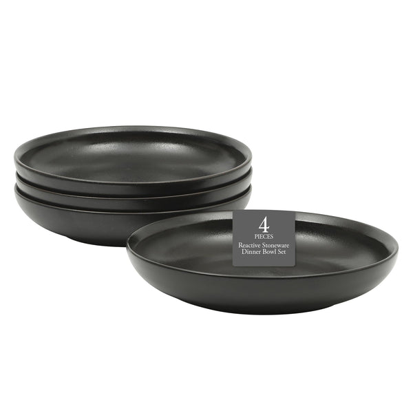 Black Glaze Pasta Bowls (Set of 4)