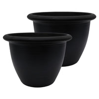 Black Self-Watering Planter (Set of 2)