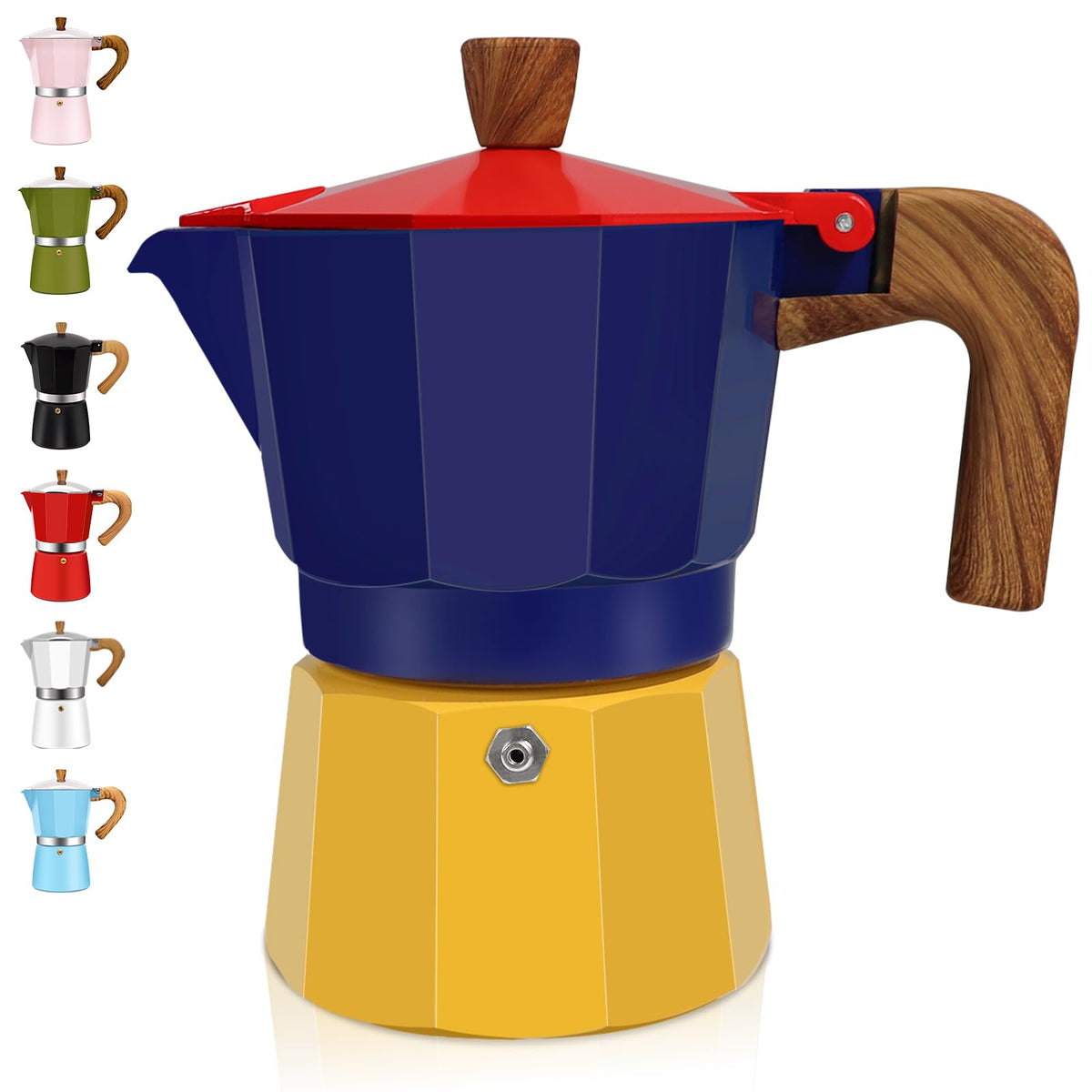 Blue Aluminum Moka Pot