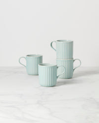 Ice Blue Stoneware Mugs (Set of 4)