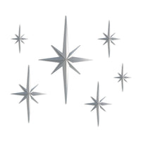 Silver Starburst Wall Decor (Set of 6)