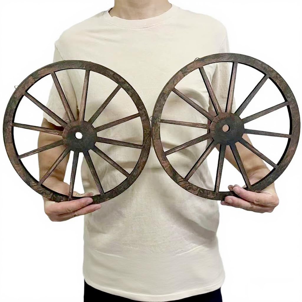 Wooden Wagon Wheels (Set of 2)