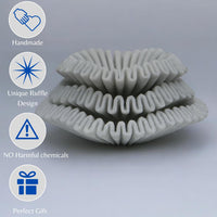 White Marble Ruffle Bowl