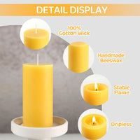 Beeswax Pillar Candles (Set of 6)