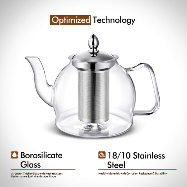 Clear Glass Teapot & Infuser