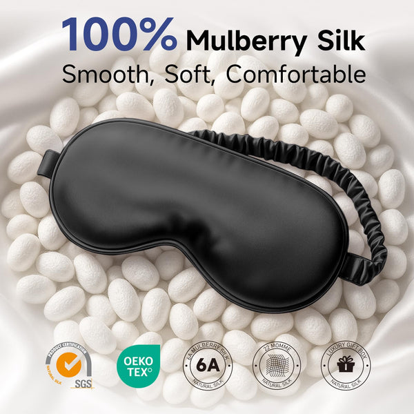 Black Mulberry Silk Eye Mask
