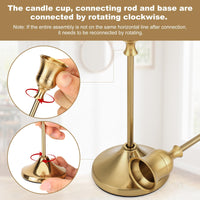 Brass Taper Candlestick Holders (Set of 12)