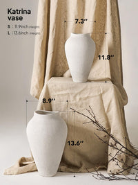 Sandstone White Floor Vase