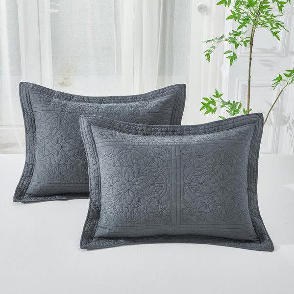Floral Quilted Pillow Shams (Set of 2)