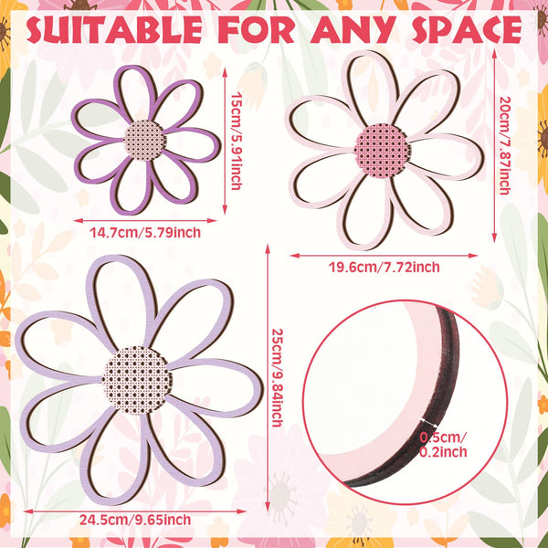 Purple Daisy Wall Decor (Set of 6)