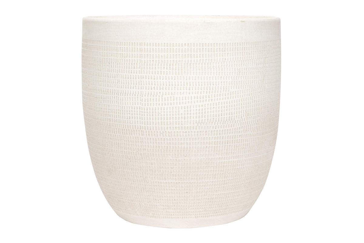 Matte White Stoneware Planter