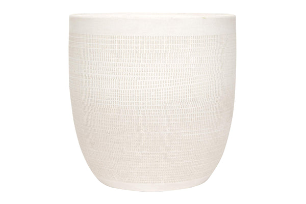 Matte White Stoneware Planter