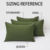 Mossy Green Linen Pillowcases (Set of 2)
