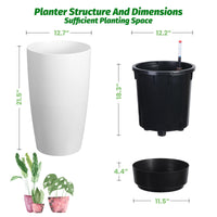 Tall White Planters (Set of 2)